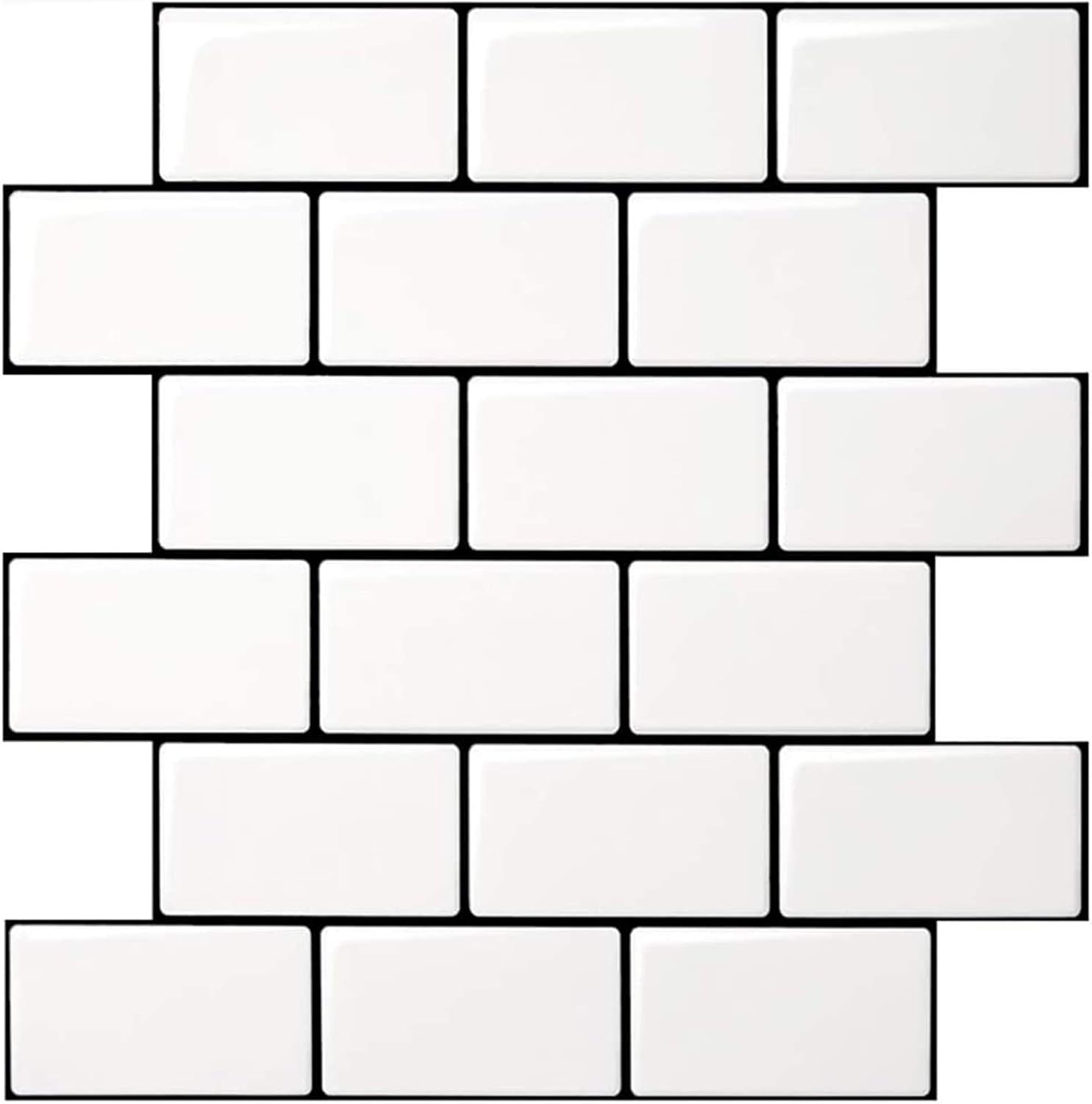 White and Black Subway Peel-and-Stick Tile